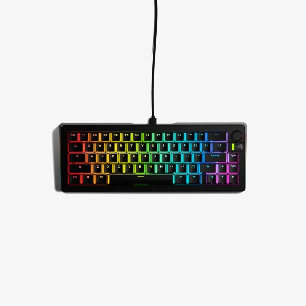 Glorious Gaming - GMMK 3 HE Rapid Trigger Keyboard, Hall Effect, 8K Polling Rate, MX Mechanical & Magnetic Switches, Hotswappable 75% Keyboard, Modular Gasket System, Doubleshot PBT keycaps (Black)